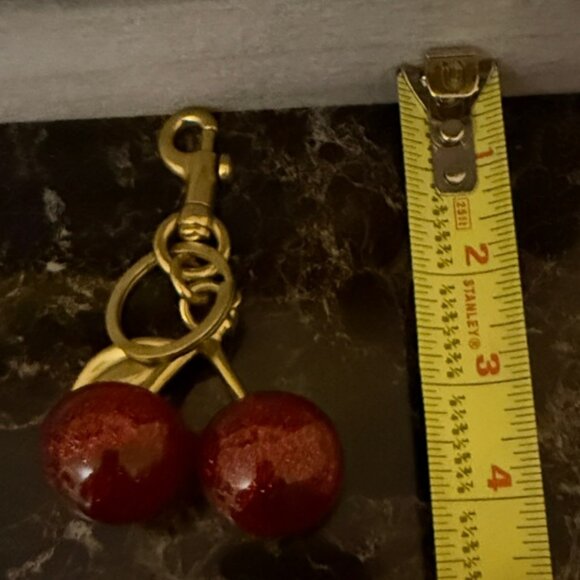 Coach Cherry Brass Cherry Bag Charm Keychain - Picture 2 of 4